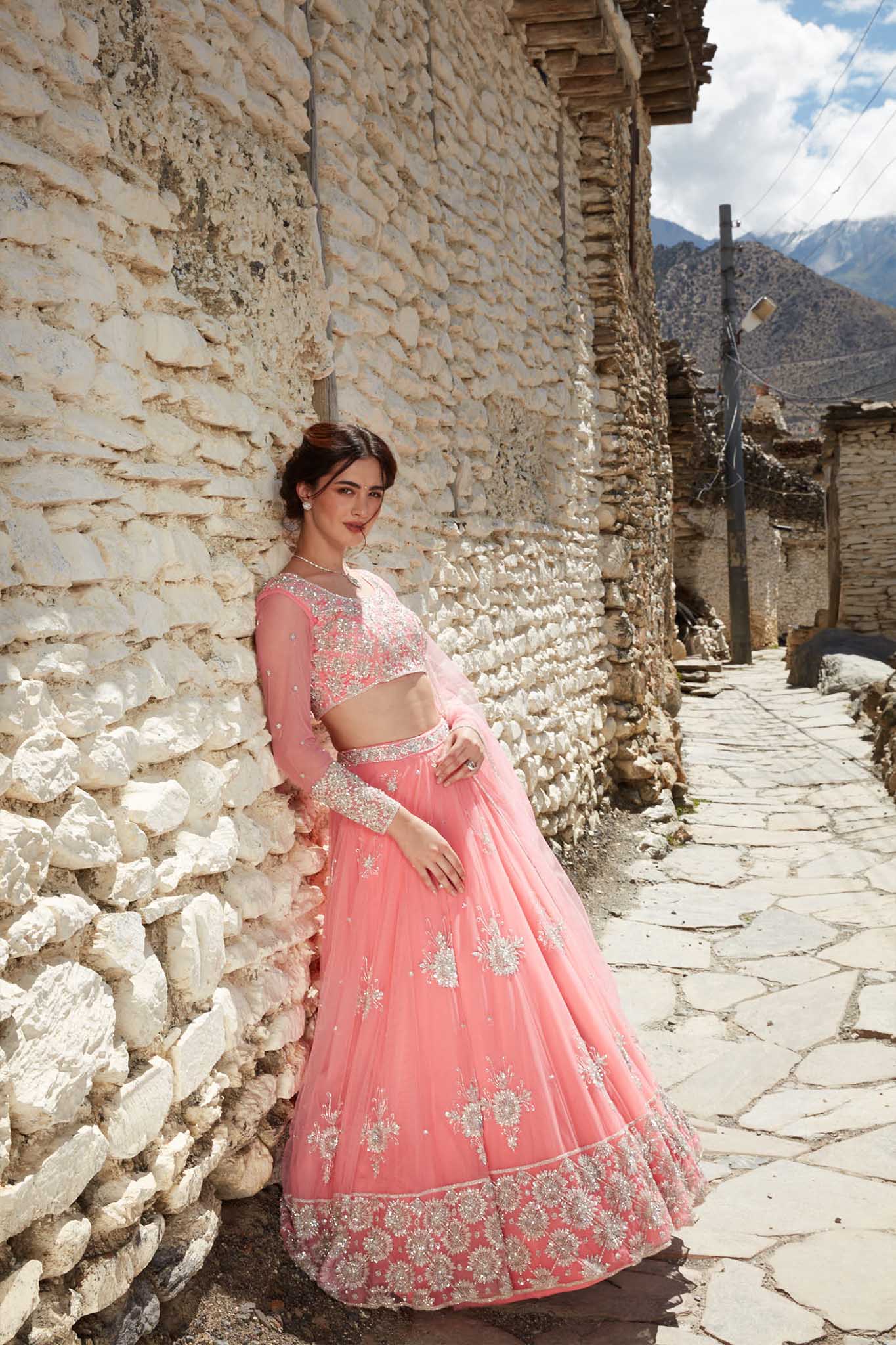 Heavily Embroidered Floral Lehenga